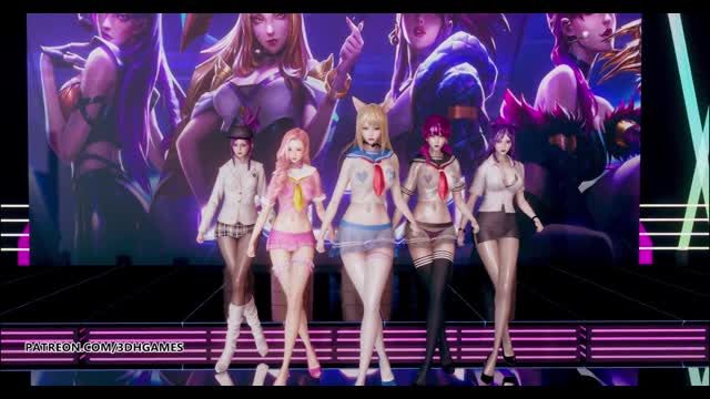 [MMD] Hello Venus - Wiggle Wiggle 脫衣舞 Ahri Akali Kaisa Evelynn Seraphine KDA